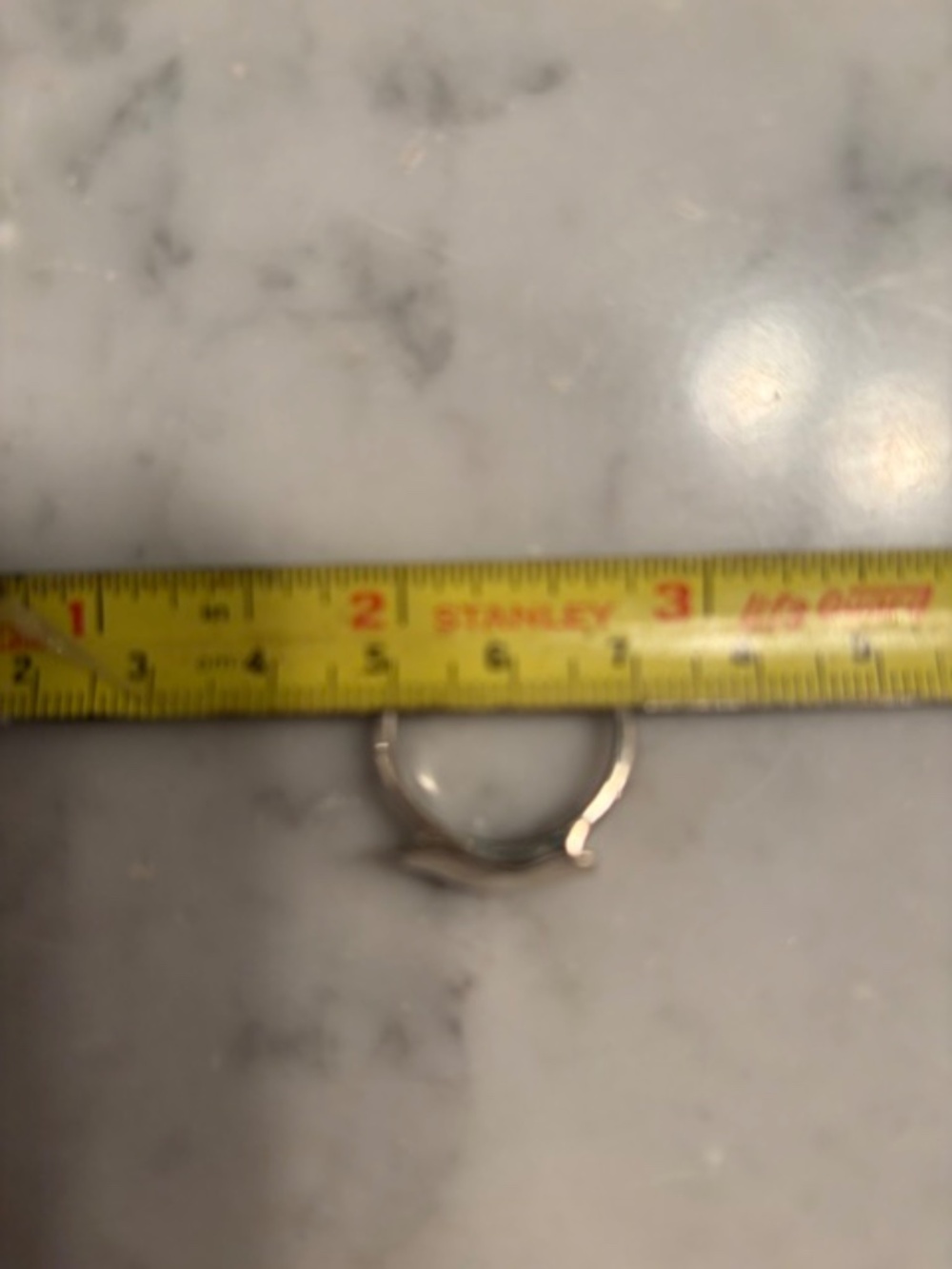 Silver Hammered Rectangular Ring - Picture 7 of 8
